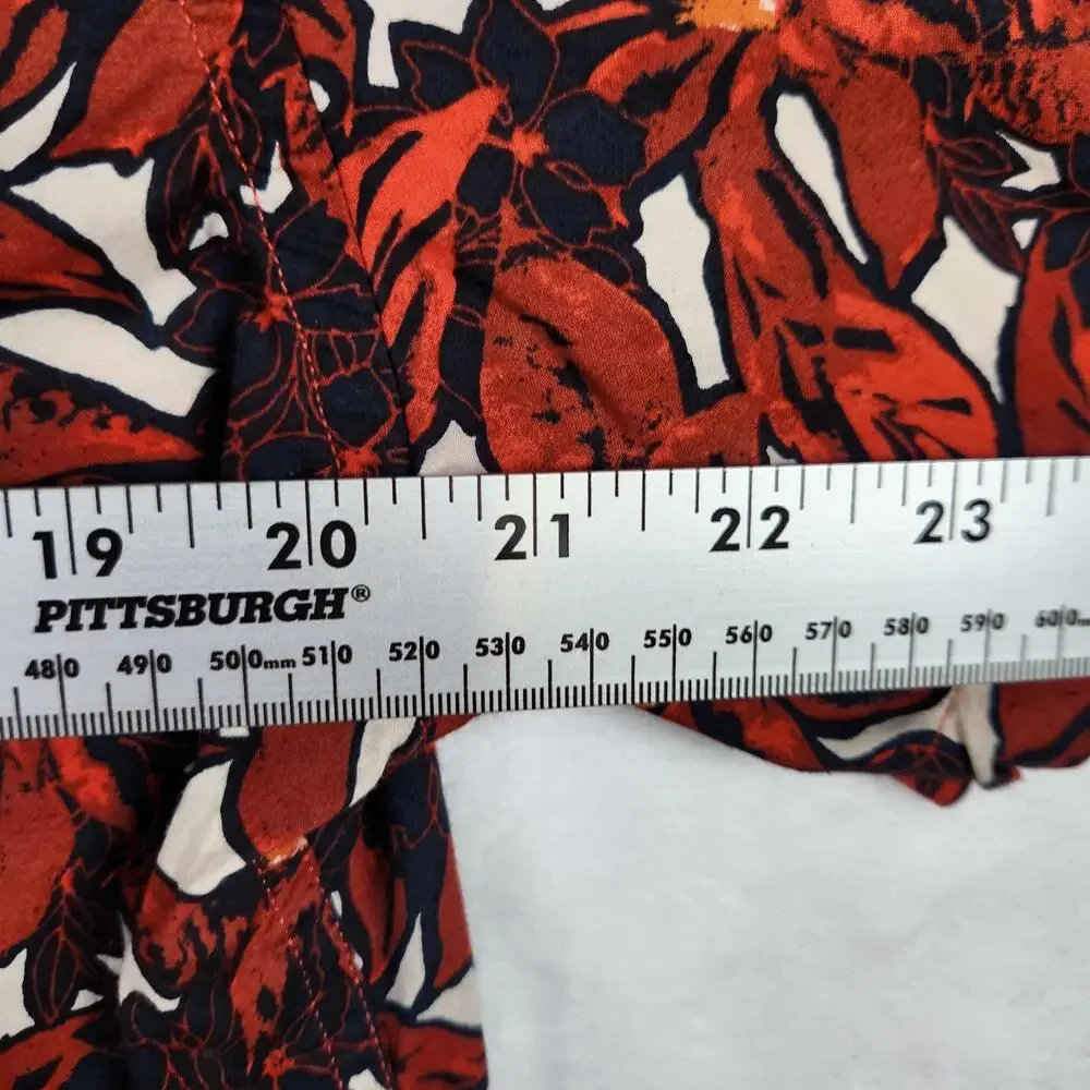 Banana Republic SS Button Up Hawaiian Tropical Shirt Red Slim‎ Fit Sz L